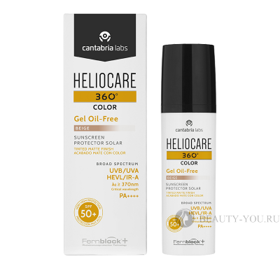 Тональный солнцезащитный гель с SPF 50+ (Бежевый) - HELIOCARE 360º Color Gel Oil-Free Beige Sunscreen SPF 50+(Cantabria Labs)