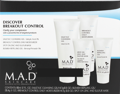 Acne Discovery Kit — Дорожный набор препаратов для жирной, комбинированной и кожи с АКНЕ M.A.D Skincare (США) 00184 