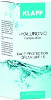 Солнцезащитный крем для лица SPF15  HYALURONIC Face Protection Cream SPF 15 30 мл (Klapp) 2557