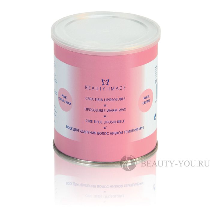 Тёплый воск в банке РОЗОВЫЙ с розовым маслом для чувствительной кожи 800 гр (В0055) (Beauty Image)