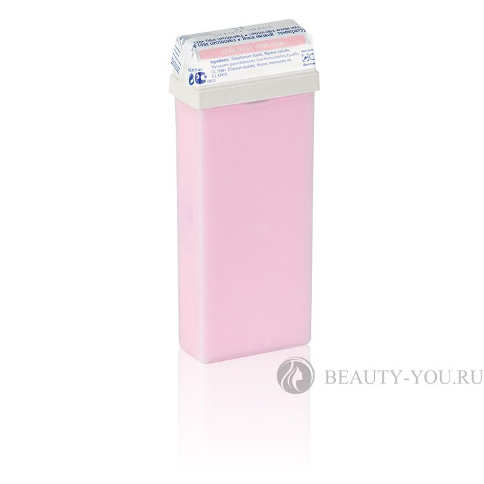 Тёплый воск в кассете РОЗОВЫЙ с розовым маслом для чувствительной кожи 110 мл (B0031) (Beauty Image)